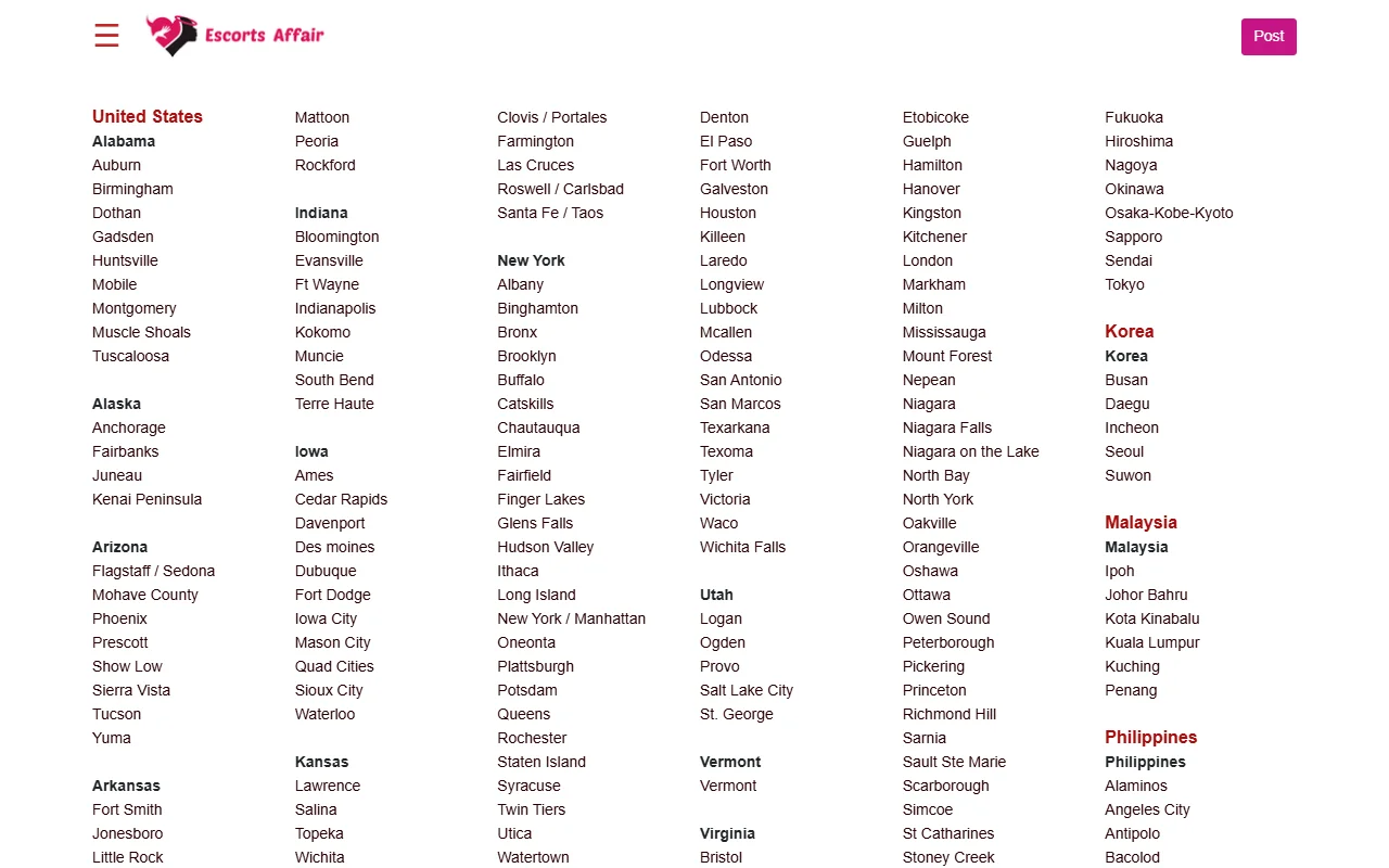 Screenshot: Escortsaffair Screenshot of Escortsaffair